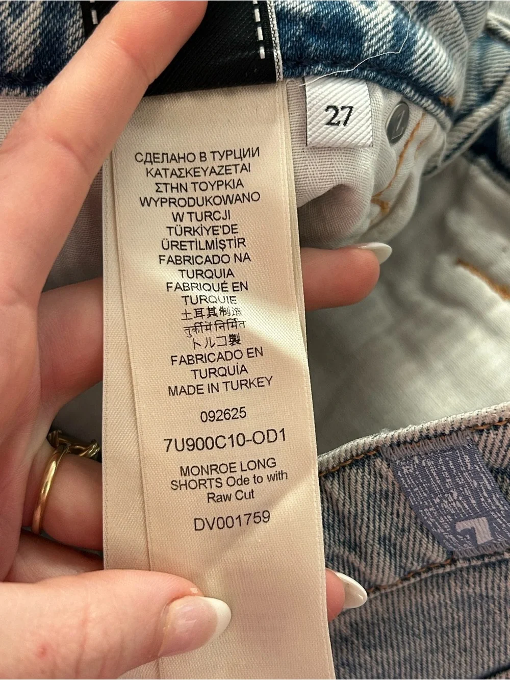 7 For All Mankind Monroe Long Denim Shorts in Ode To 27 NWT